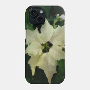 White Poinsettia Watercolor Flower  - Christmas Holiday Florals Phone Case