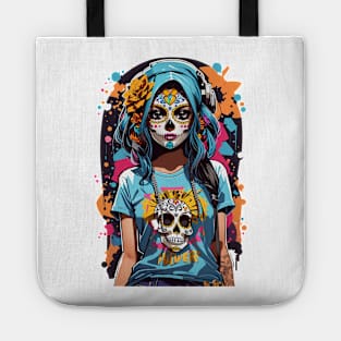 Dia de los Muertos Sugar Skull Punk Girl! Tote