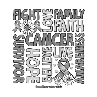 Brain Tumors Awareness - Fight love survivor ribbon T-Shirt