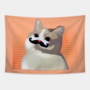 cat with mustache Tapestry