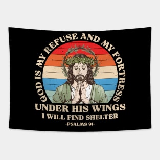 God is My Refuse and My Fortress Tapestry