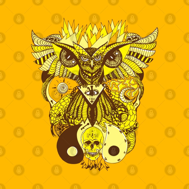 Sorange Owl And Ageless Skull by kenallouis