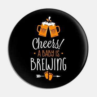 Beer Pregnancy Announcement Tee Cheers A Baby is Brewing Pin