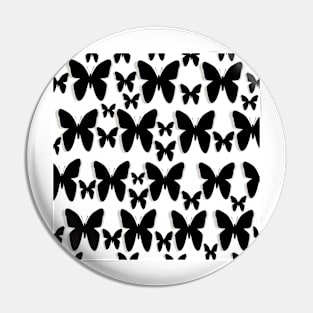 Butterfly Black and White Pattern Pin