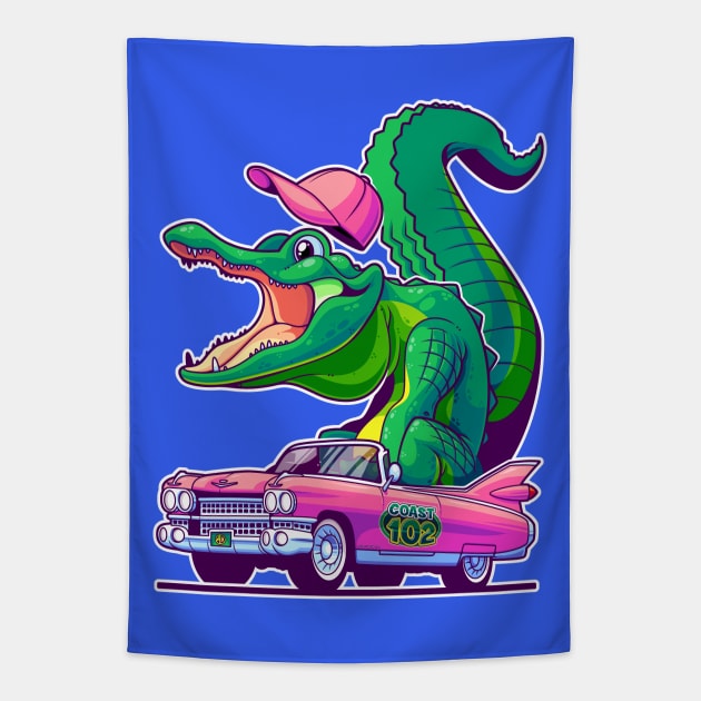 Caddy Gator Tapestry by ArtisticDyslexia