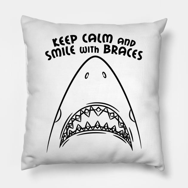 Dentist Orthodontist Shark Lover Funny Gift Women Men Boys Girls Pillow by teeleoshirts