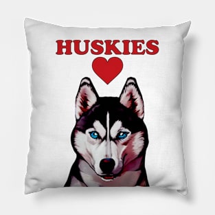 Huskies Love Pillow