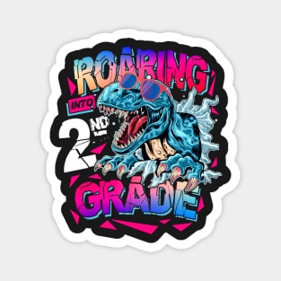 Dinosaur Roaring 2nd Grade Back To School Magnet