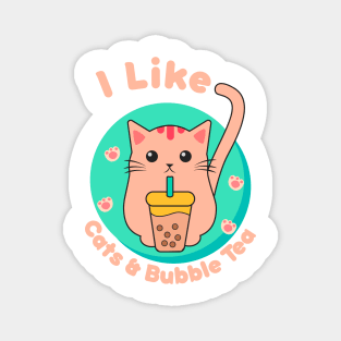 I Like Cats & Bubble Tea Magnet