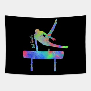 Male Gymnast Silhouette Art - Pommel Horse Tapestry