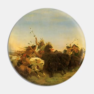 Indian Buffalo Hunt by Charles Wimar Pin