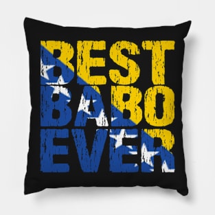 Best Babo Ever Bosnian Dad Father Bosnia Flag Distressed Pillow