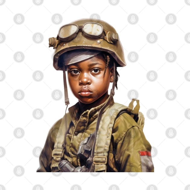 Military Minded Street Soldier Urban Warrior Black Boy by Unboxed Mind of J.A.Y LLC 