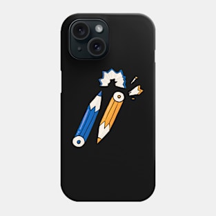 Yellow & Blue pencils Phone Case