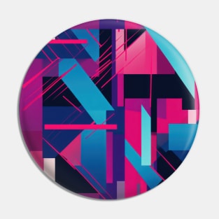 Cubist Harmony: Modern Geometric Dance in Pink, Blue, and Violet Pin
