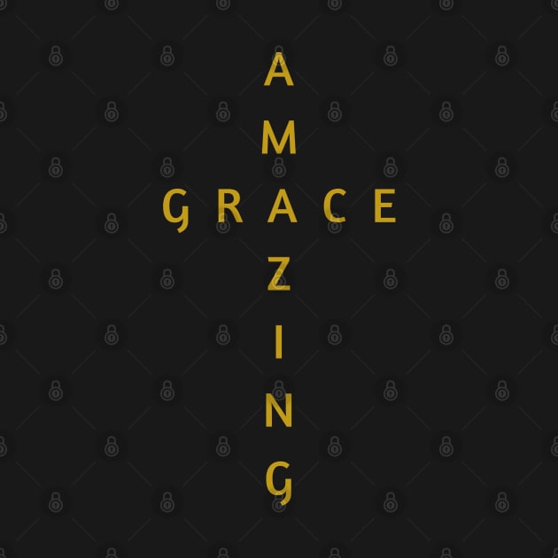 AMAZING GRACE CROSS/GOLD by Faith & Freedom Apparel 