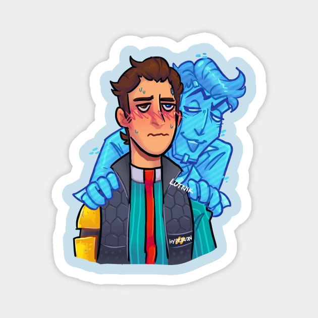 Rhys and Handsome Jack Rhack Tales From The Borderlands Inspired Design Magnet by lutnik