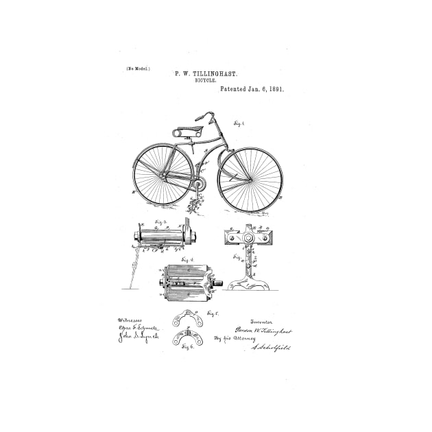 Bicycle Patent Drawing by skstring