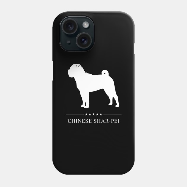 Chinese Shar-Pei Dog White Silhouette Phone Case by millersye