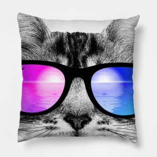 House cat in the beach Pillow