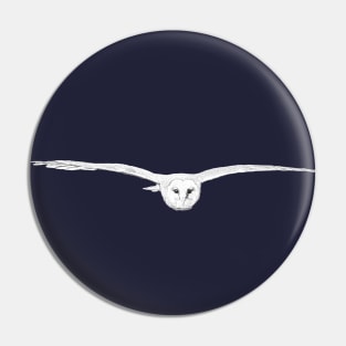 Barn owl in flight Pin