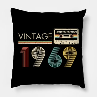 Vintage 1969 Limited Edition Cassette 55th Birthday Pillow