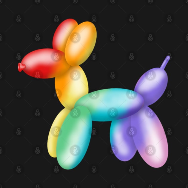Rainbow balloon dog by Manxcraft