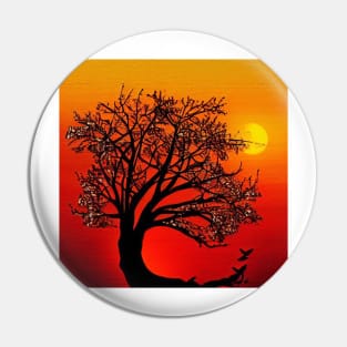 Countryside Sunset Pin