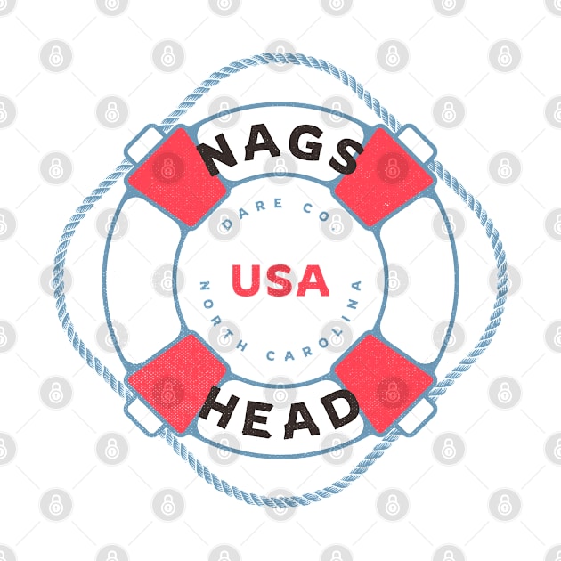 Nags Head, NC Summertime Vacation Life Preserver by Contentarama