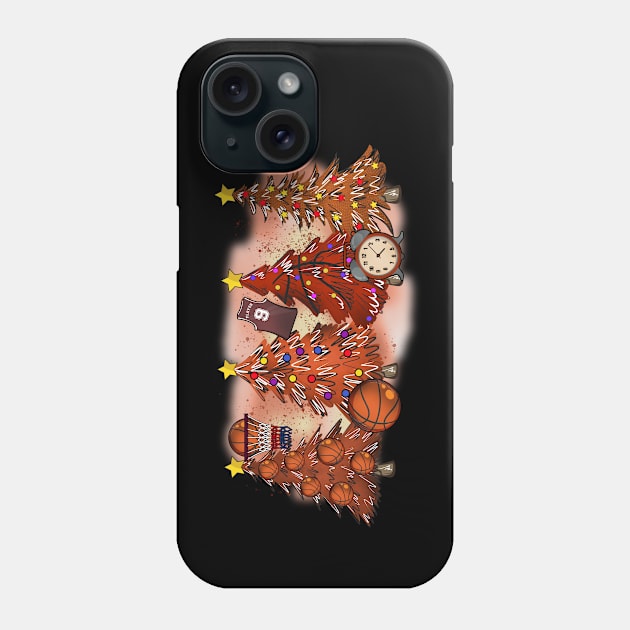 Basketball Christmas Trees Xmas Gift Phone Case by Teewyld