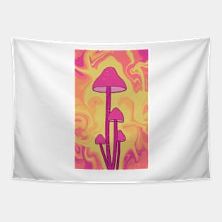 Groovy Pink Mushrooms Tapestry