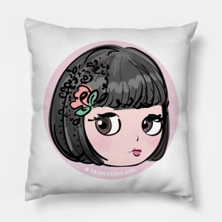 doll art, cute and kawaii illustration Pillow