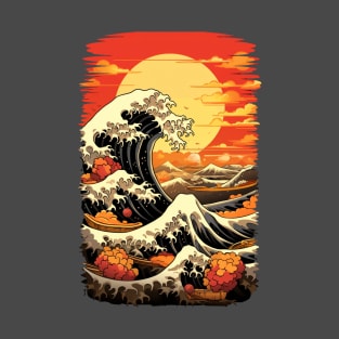 "Ukishiro: Infinity of Waves and Sunset" T-Shirt