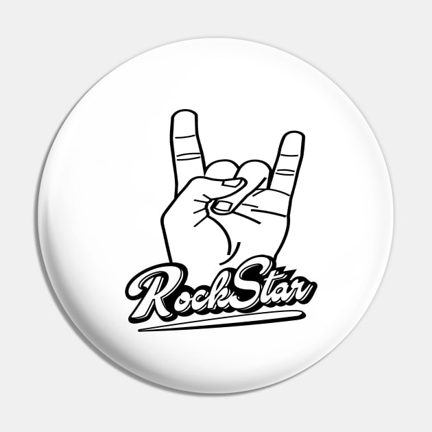 'Rock n Roll Rock Star' Awesome Guitar Gift Pin by ourwackyhome