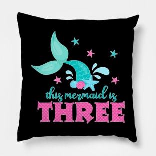 Mermaid Tail 3rd Birthday Pillow