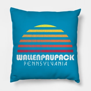 Lake Wallenpaupack - Retro Vintage Style Sunset Pillow