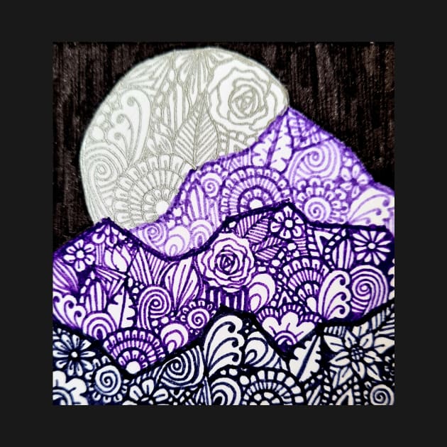 Zentangle Nightscape by TheHermitCrab