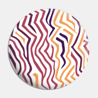 Zig Zag Purple Orange Abstract Design Pin