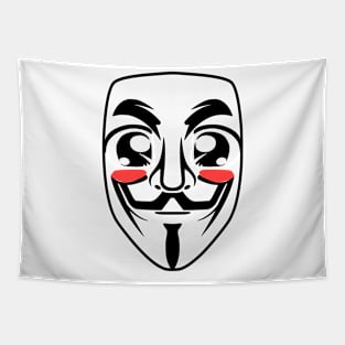 "Anonymous Mask: A design of resistance, freedom and humor" Tapestry