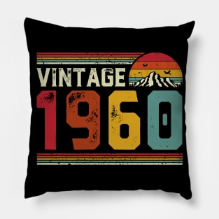 Vintage 1960 Birthday Gift Retro Style Pillow