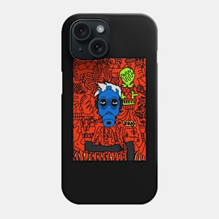 Explore NFT Character - MaleMask DoodleGlyph with Pixel Eyes on TeePublic Phone Case