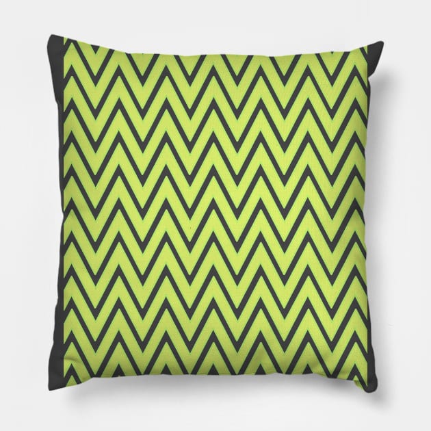 Optical illusion green waves Pillow by Xevser