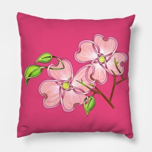 Pink dogwood Pillow