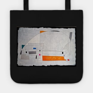 Expressive automatism abstract in grays and orange Tote