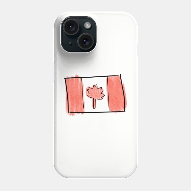 Canadian Flag Doodle Watercolor Phone Case by DreamsofTiaras