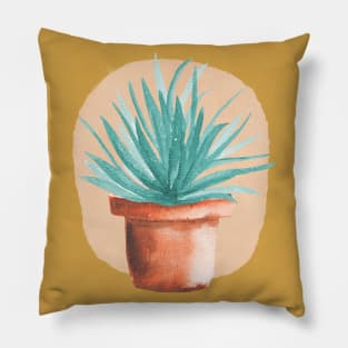 Watercolor Potted Green Houseplant Pillow