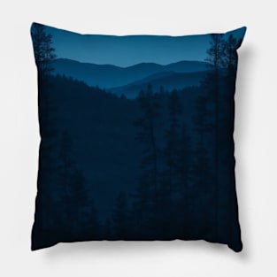 Blue Dusk Forest View #8 Pillow