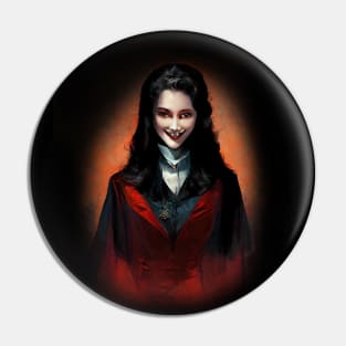 Female Vampire Artwork Pin