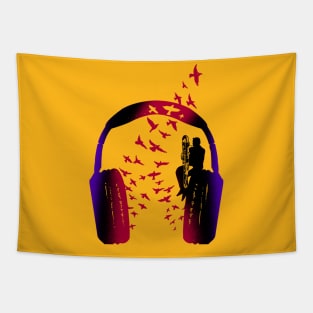 Headphone Music Contrabassoon Tapestry