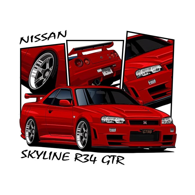 Nissan Skyline GTR R34, JDM Car by T-JD